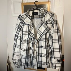 Majora - Women's Checkered Coat, Peacoat style, size XL